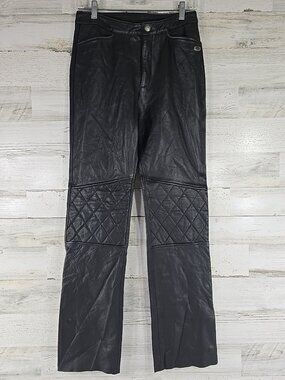 VINTAGE Y2K Harley-Davidson Women’s Black Leather Motorcycle Pants SIZE 34 / 6..